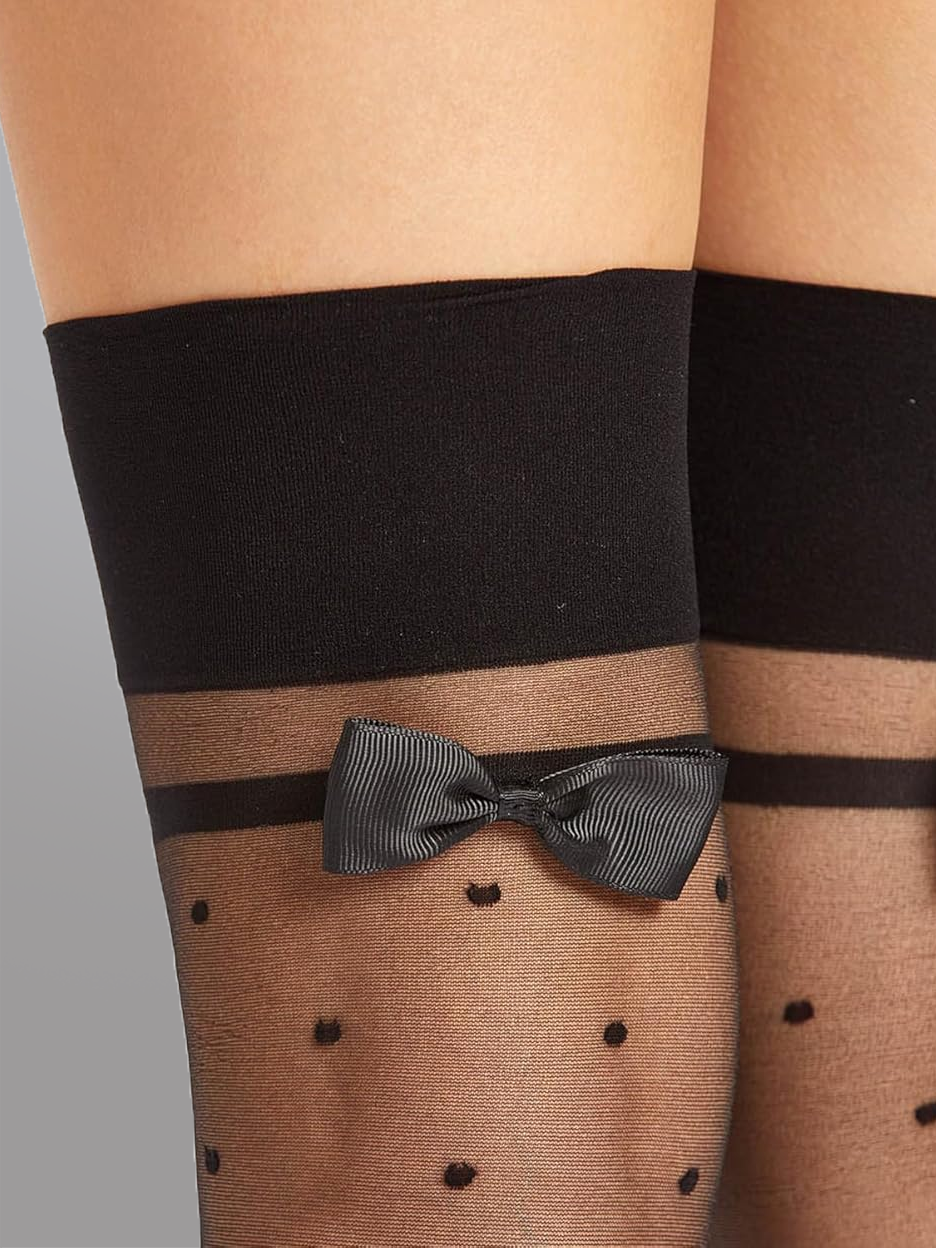 Polka Dot Bow Stockings - Concordia Style Boutique