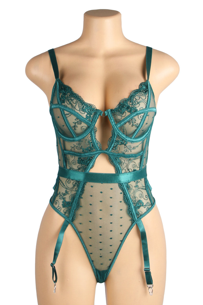 Embroidered Lace Cut Lingerie Teddy - Concordia Style Boutique