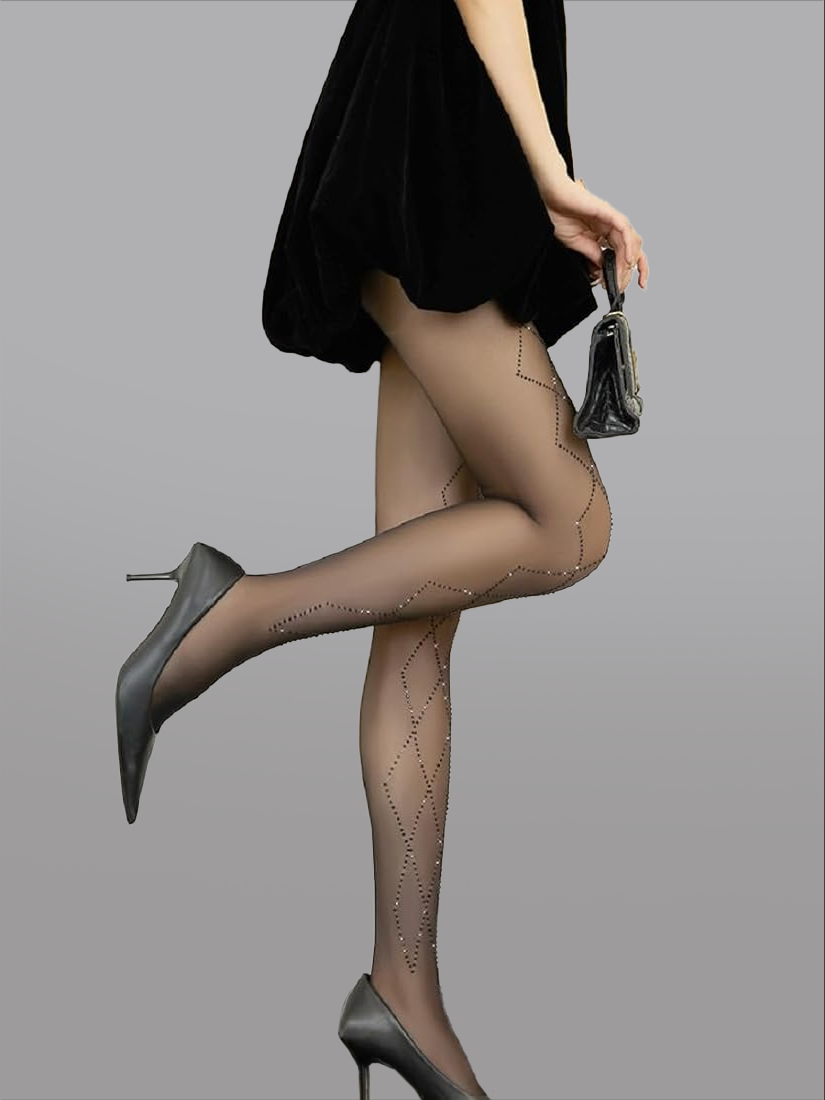 Diamond Checkered Tights - Concordia Style Boutique