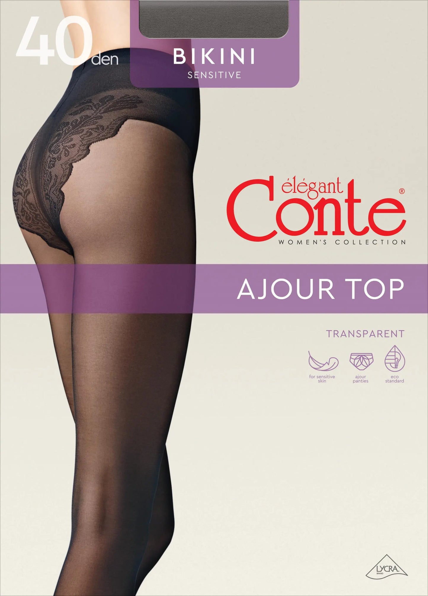 Tights Conte Bikini 40 Den - Ajour Top - Concordia Style Boutique