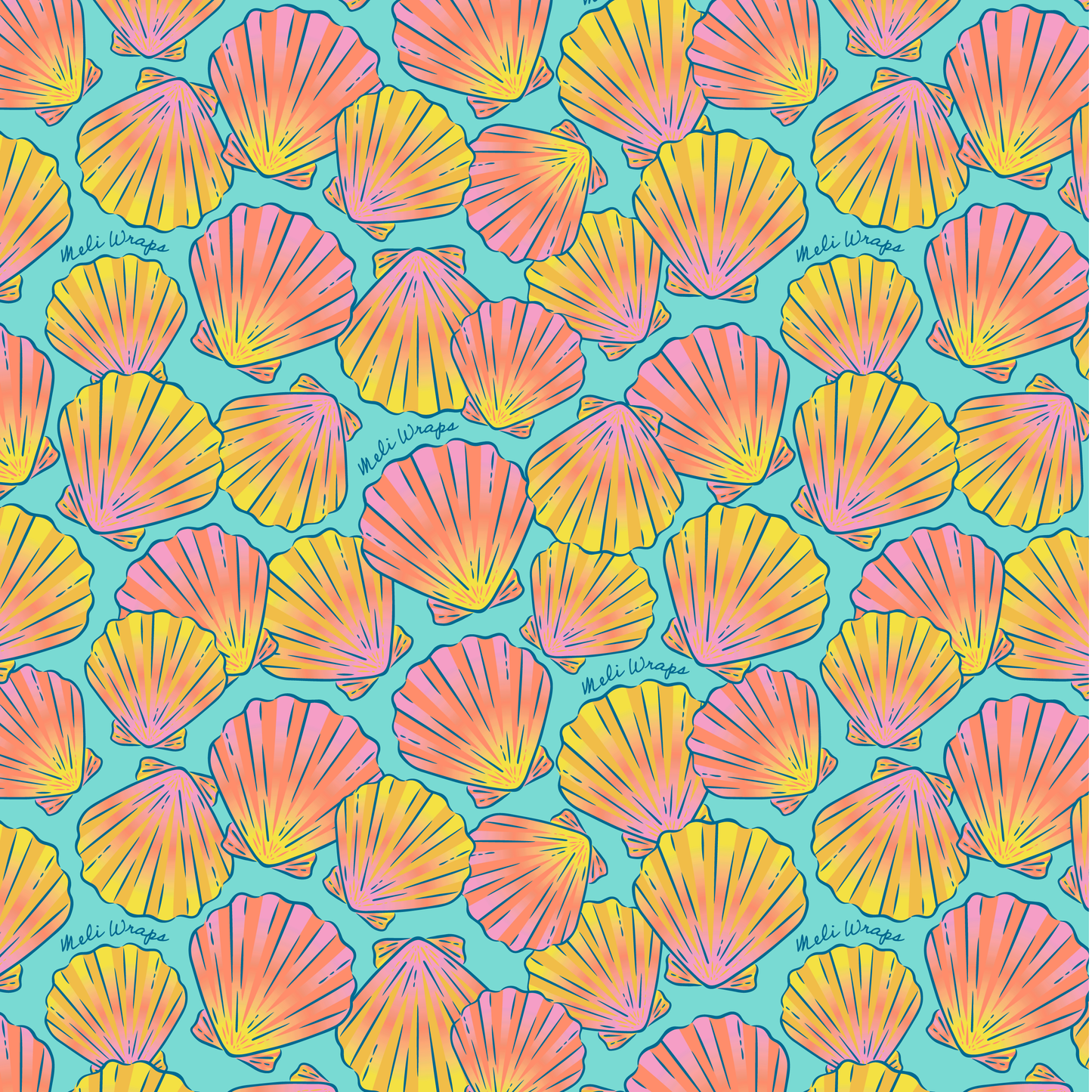 Beeswax Wrap Bulk Roll - Shells Print - Concordia Style Boutique