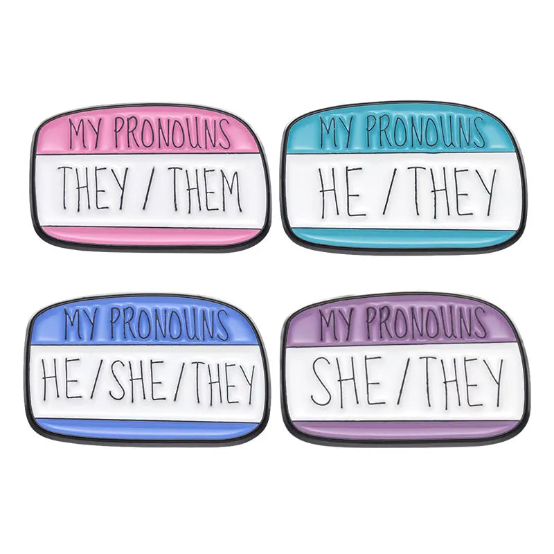 Pronouns Enamel Pins Badge They Them He She Brooch Accessories Wholesale