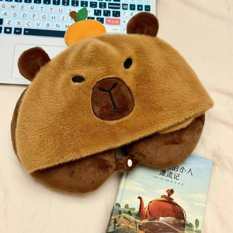 Capybara Plush Neck Pillow With Hat - Concordia Style Boutique