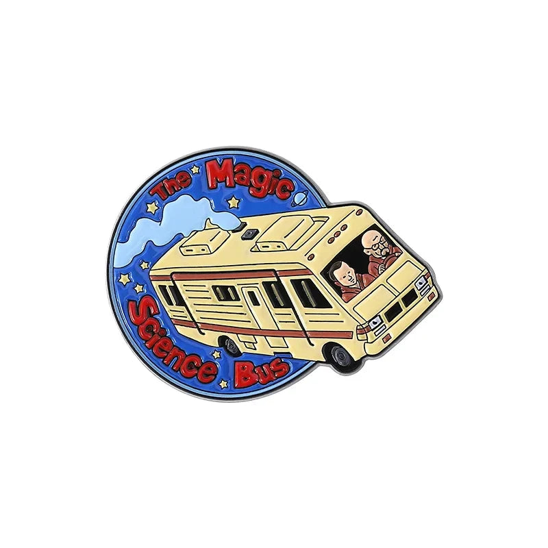 Magic Science Bus Enamel Pins Cartoon Anime Brooches Lapel Badges Jewelry Gift
