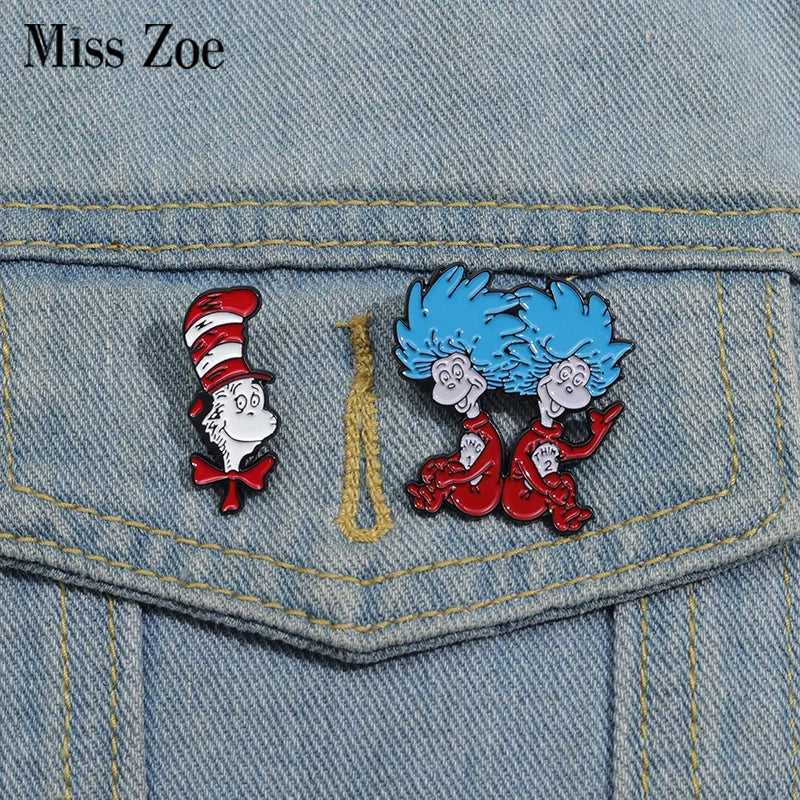 Cute Cartoon Enamel Pins Brooches Lapel Badges Jewelry Gift for Kids Friends