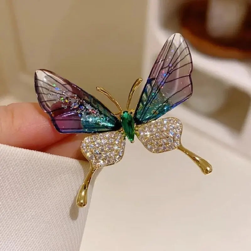 Butterfly Bee Brooch Rhinestone Pearl Lapel Pin Jewelry Gift
