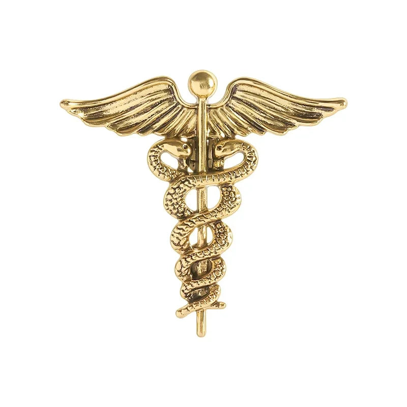 Caduceus Enamel Pin Medical Symbol Brooch Badge Gift for Doctor Nurse