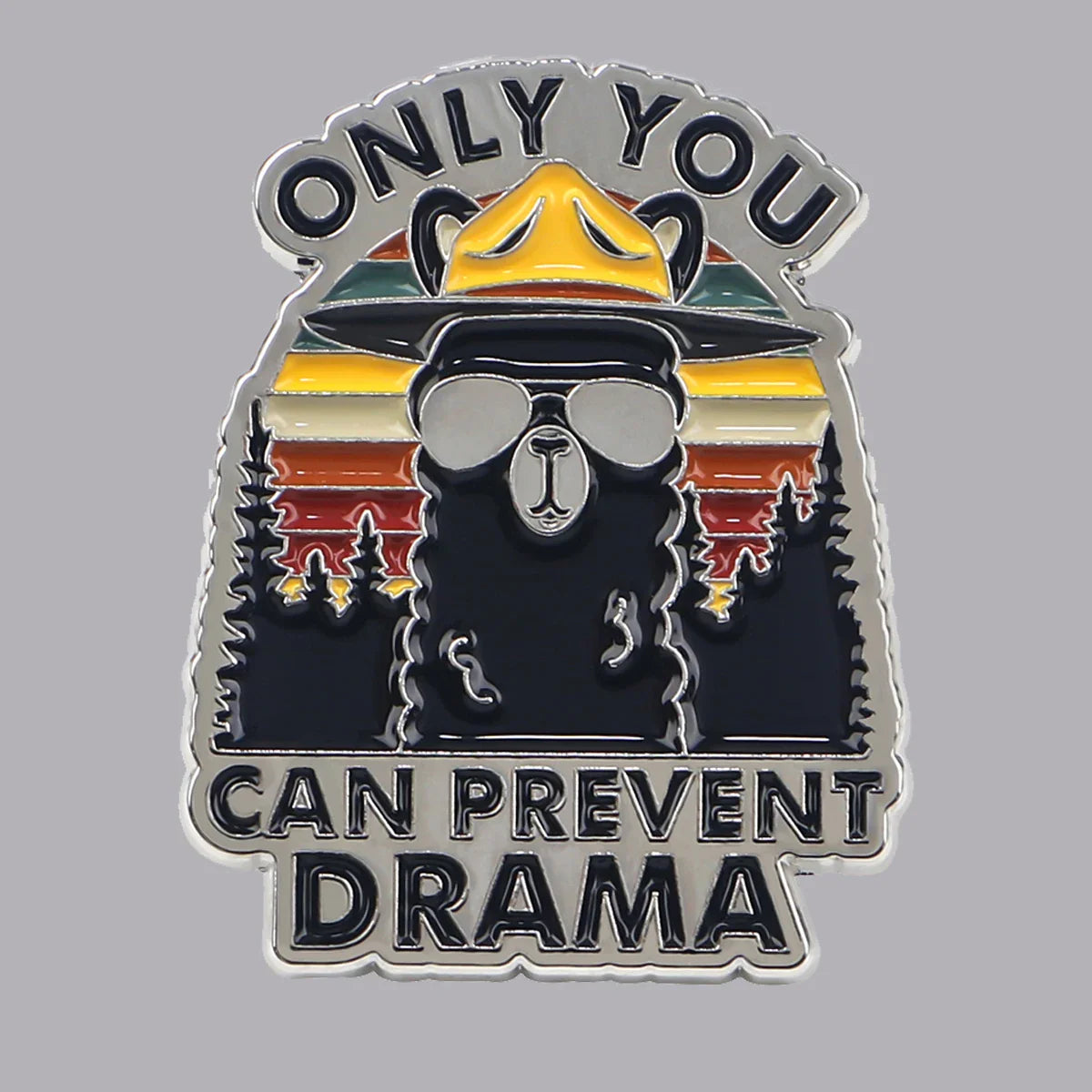 Vintage Alpaca Camping Enamel Pin Badge Jewelry Gift