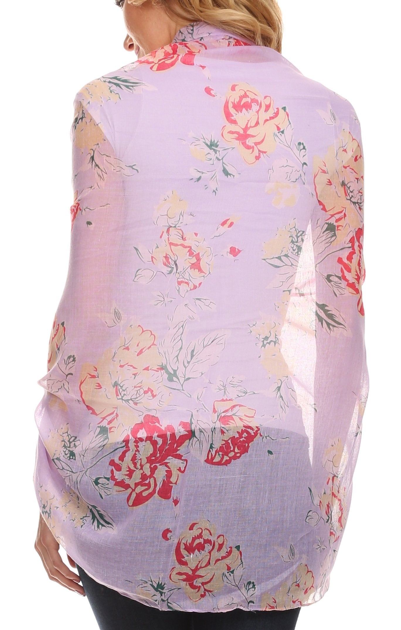 Sakkas Nichole summer gauze featherweight patterned versitile sheer scarf wrap - Concordia Style Boutique