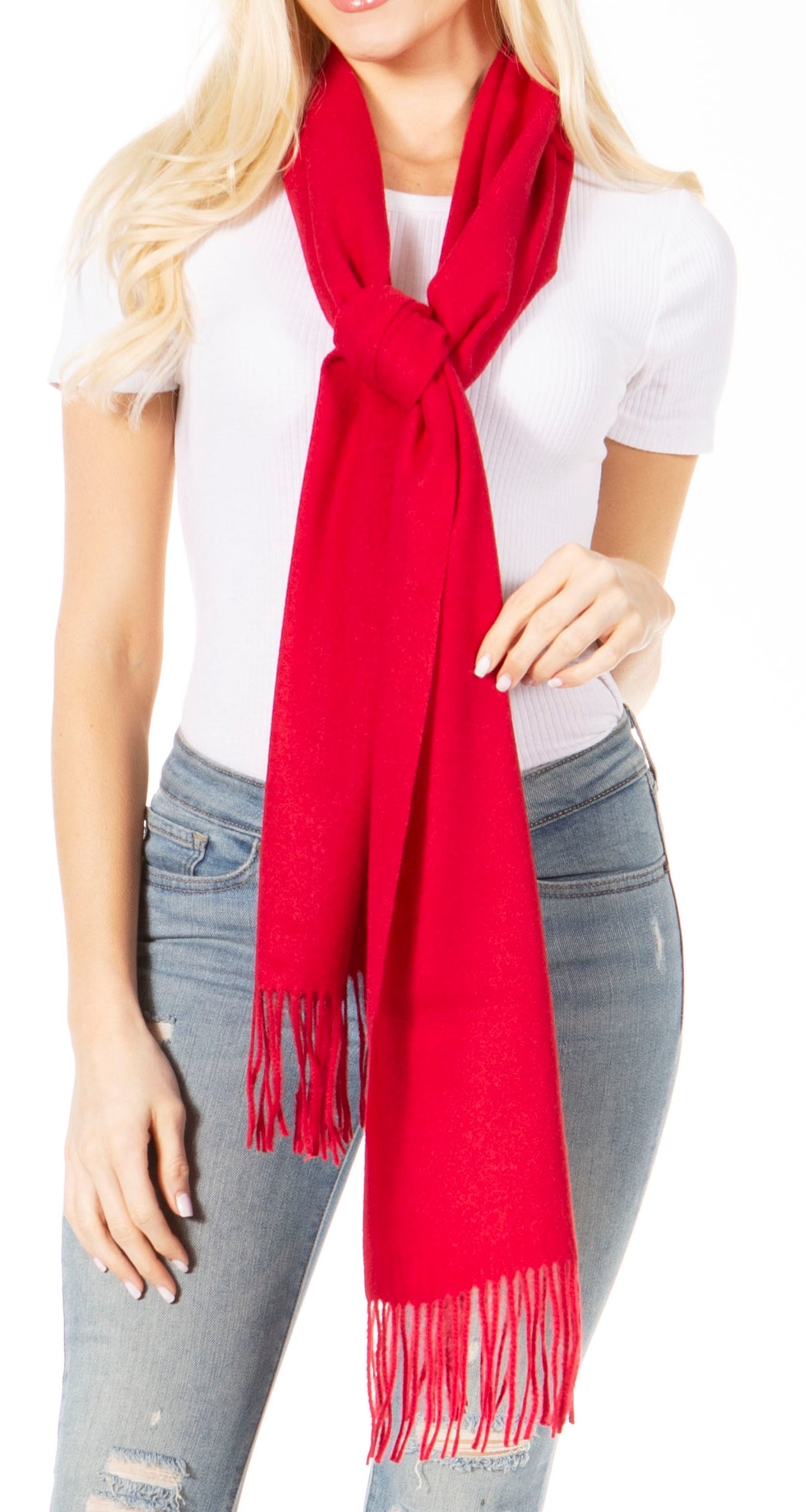 Sakkas Booker Cashmere Feel Solid Colored Unisex Winter Scarf With Fringe - Concordia Style Boutique