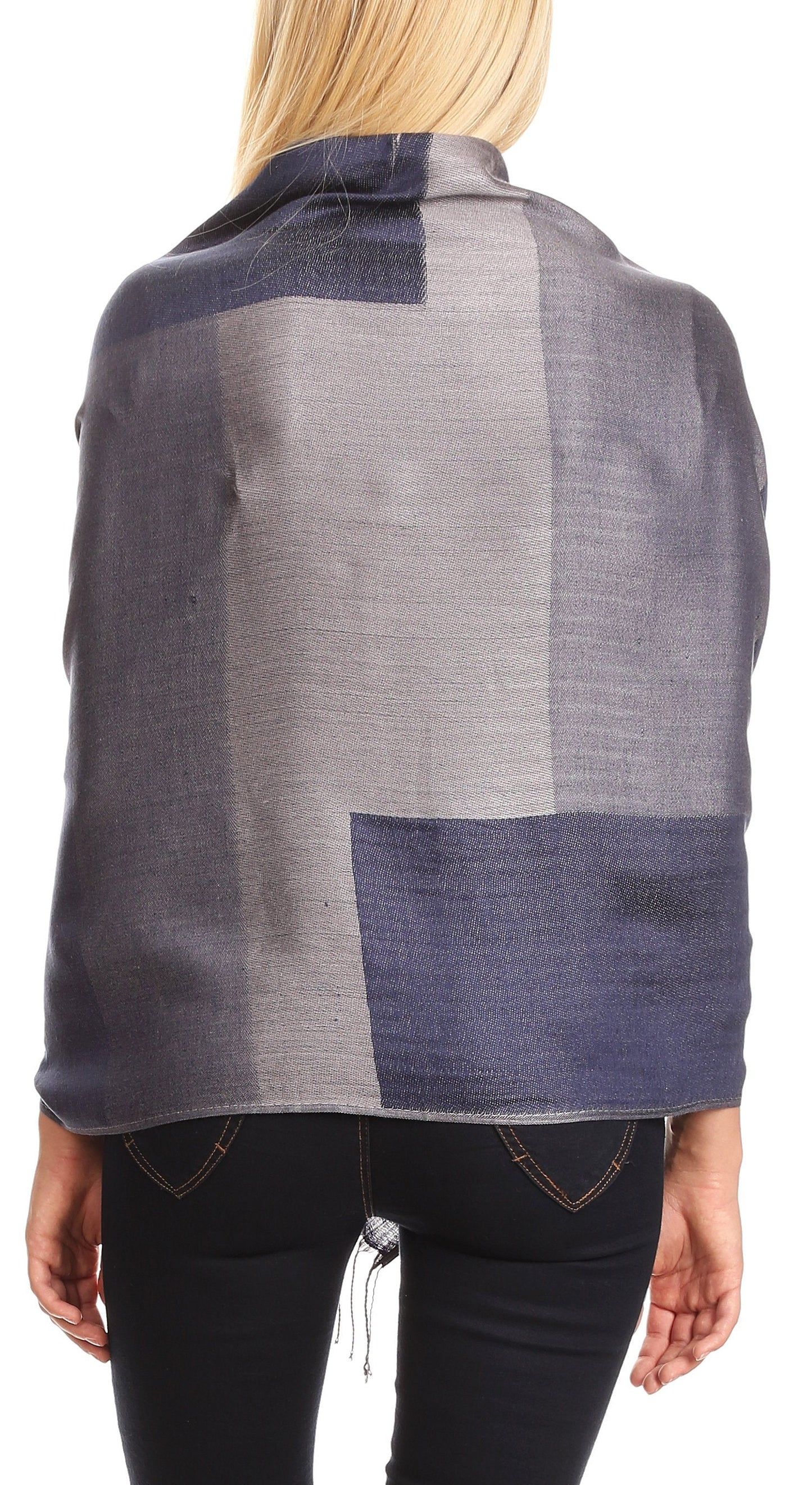Sakkas Nicola Reversible Warm and Soft Unisex Scarf Stole Wrap Solid Color-block - Concordia Style Boutique