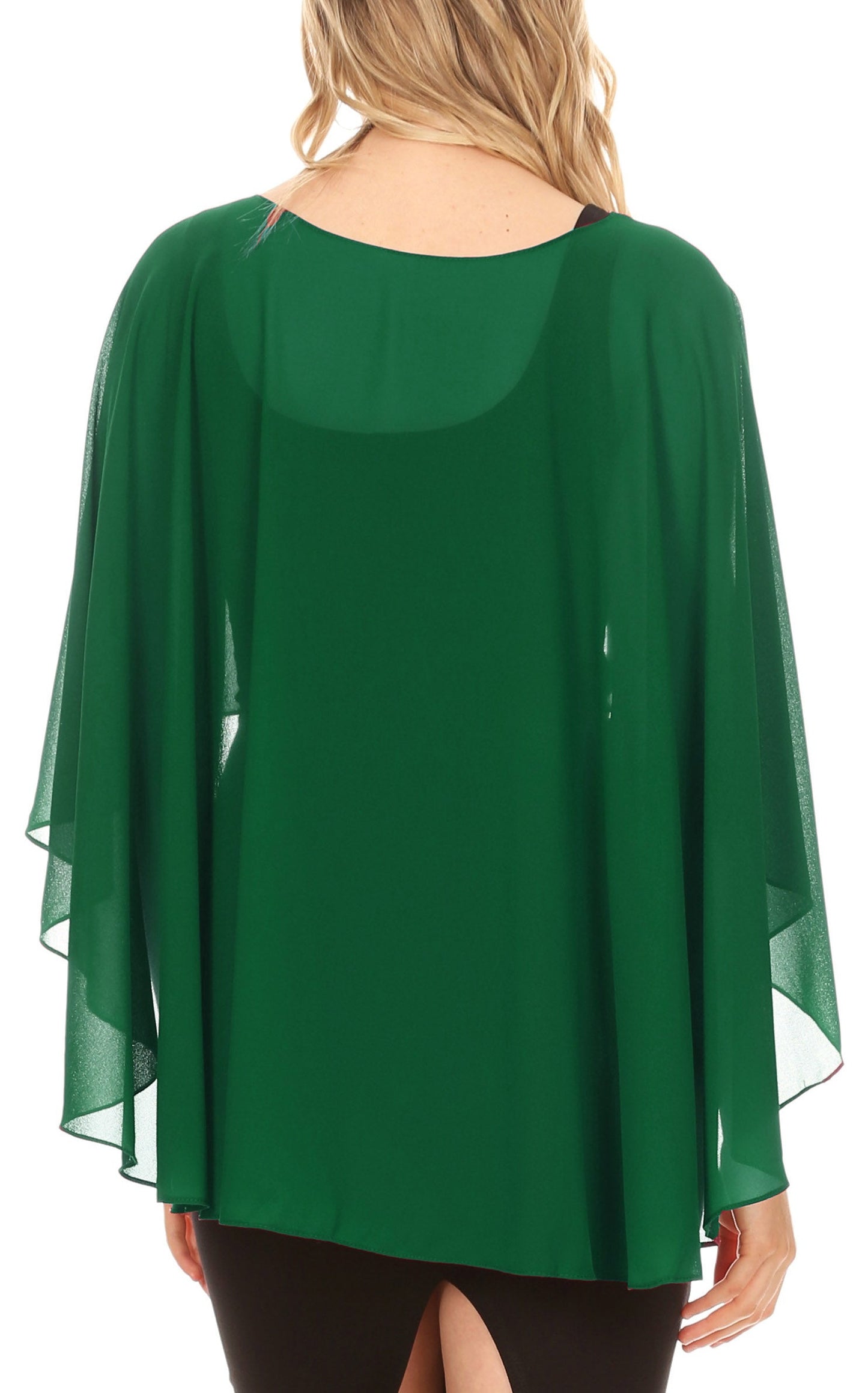Sakkas Anya Women's Soft Chiffon Wedding Bridesmaid Bridal Cape Wrap Bolero Shrug - Concordia Style Boutique