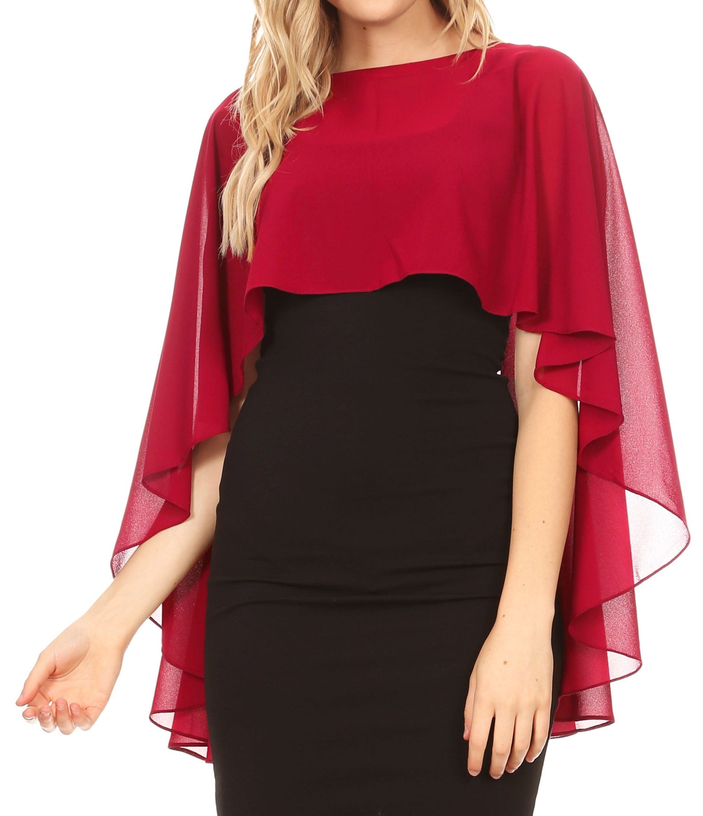 Sakkas Anya Women's Soft Chiffon Wedding Bridesmaid Bridal Cape Wrap Bolero Shrug - Concordia Style Boutique