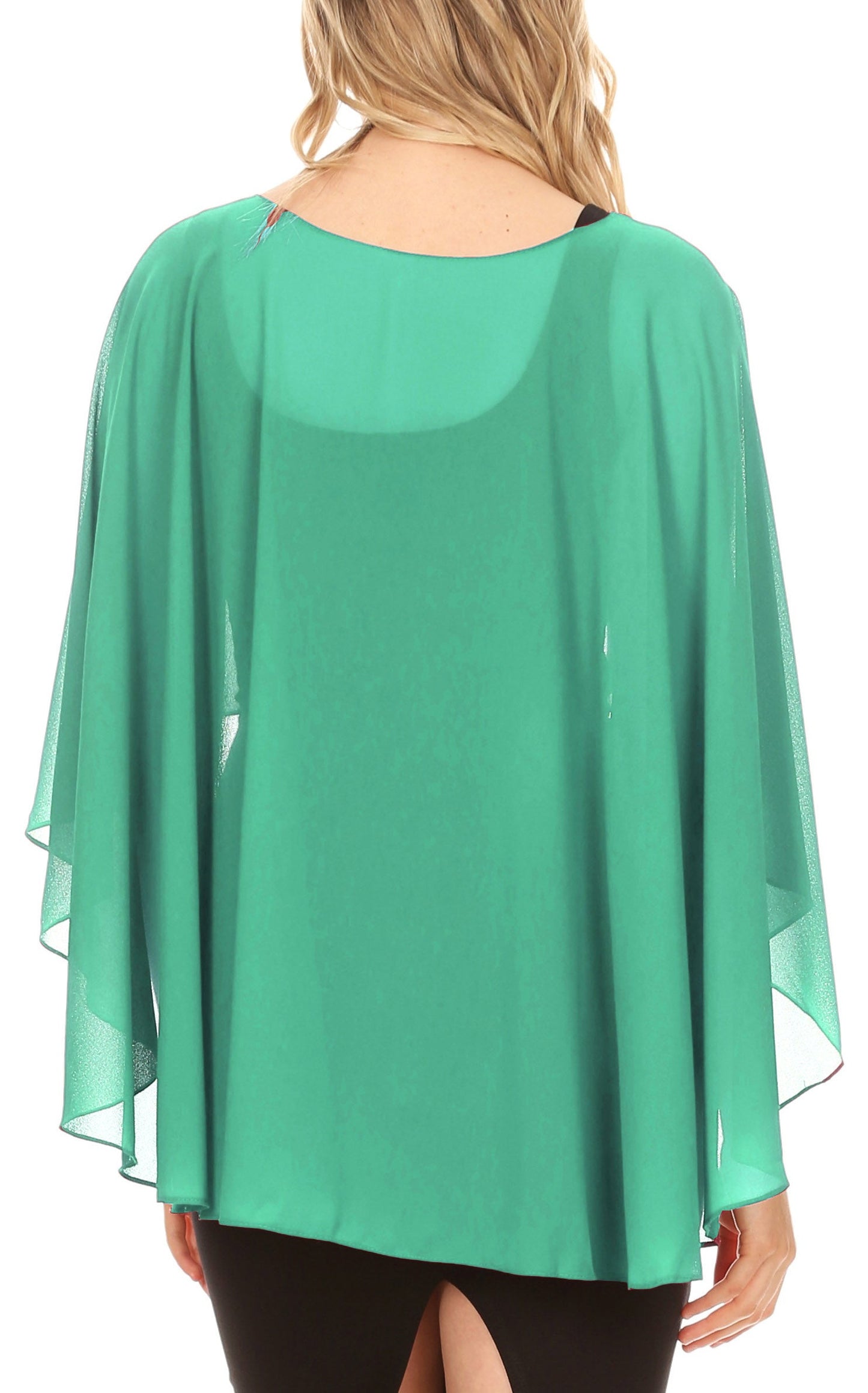 Sakkas Anya Women's Soft Chiffon Wedding Bridesmaid Bridal Cape Wrap Bolero Shrug - Concordia Style Boutique