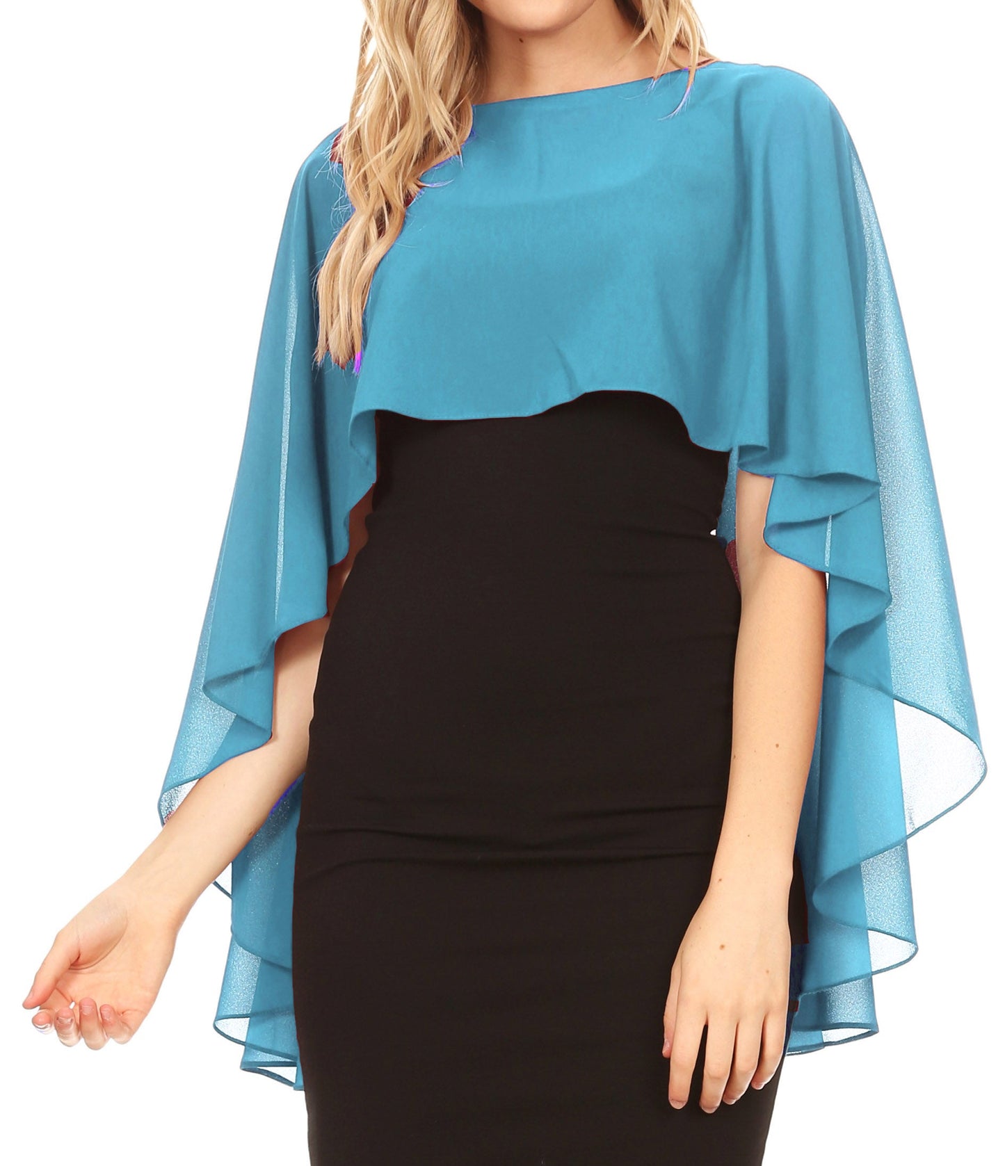 Sakkas Anya Women's Soft Chiffon Wedding Bridesmaid Bridal Cape Wrap Bolero Shrug - Concordia Style Boutique