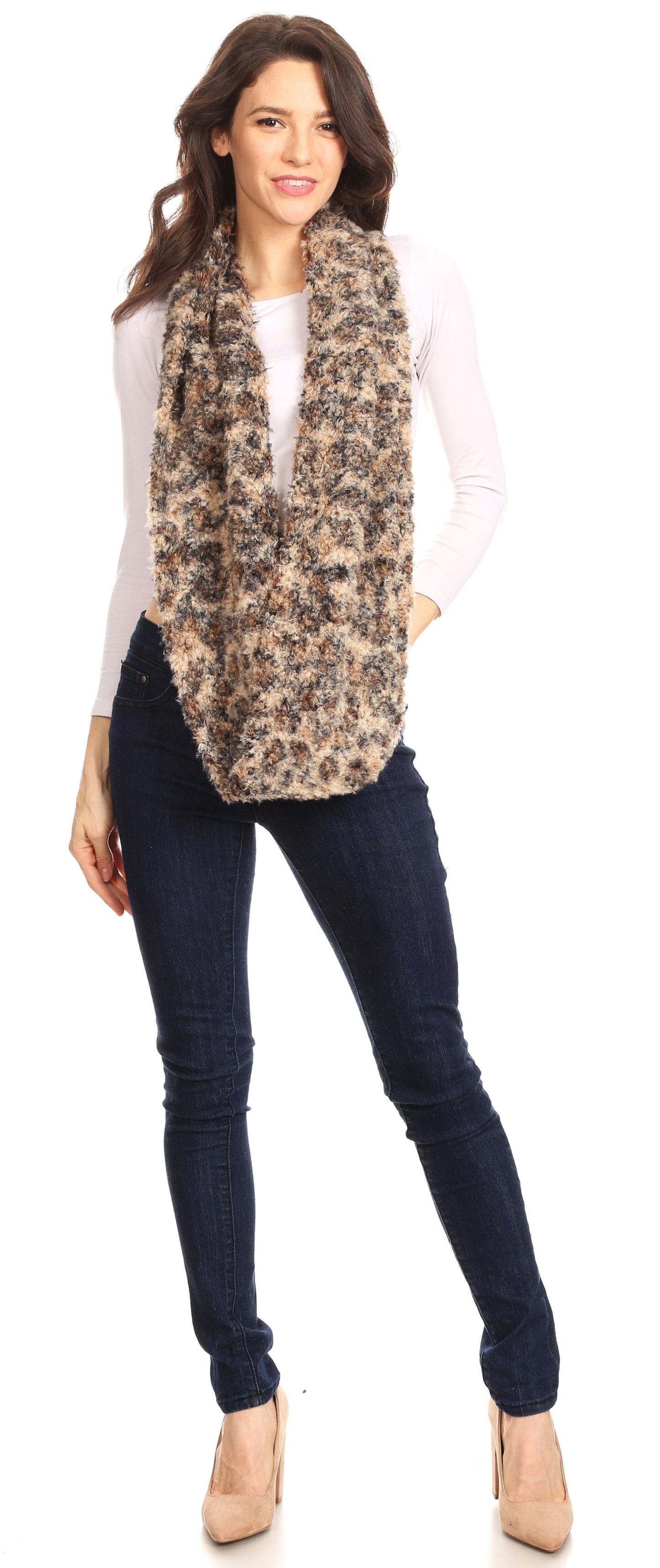 Sakkas Abhy Soft Fall Winter Furry Infinity Wrap Scarf - Concordia Style Boutique