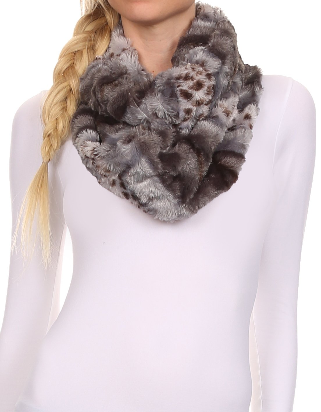 Sakkas Abhy Soft Fall Winter Furry Infinity Wrap Scarf - Concordia Style Boutique