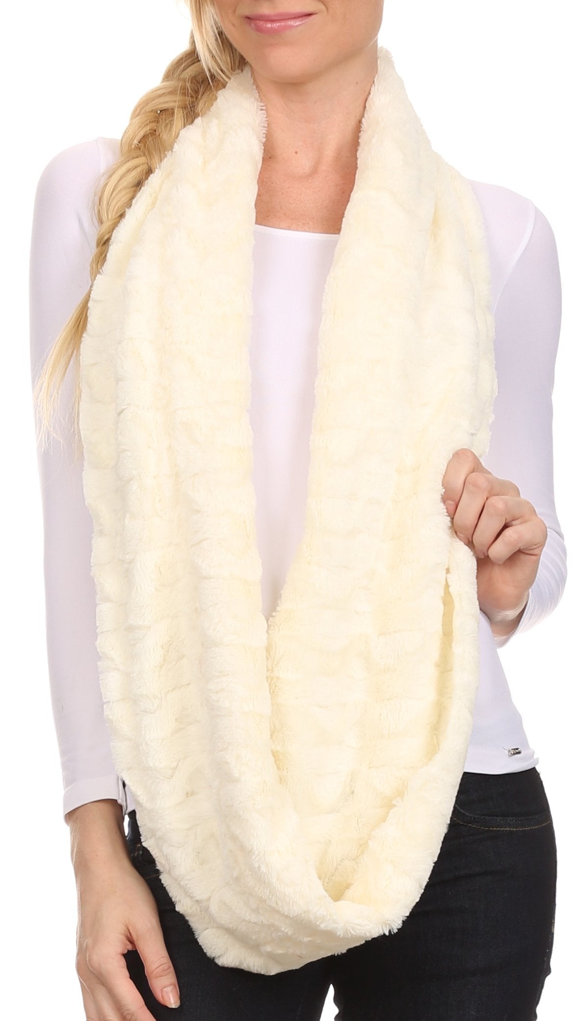 Sakkas Abhy Soft Fall Winter Furry Infinity Wrap Scarf - Concordia Style Boutique
