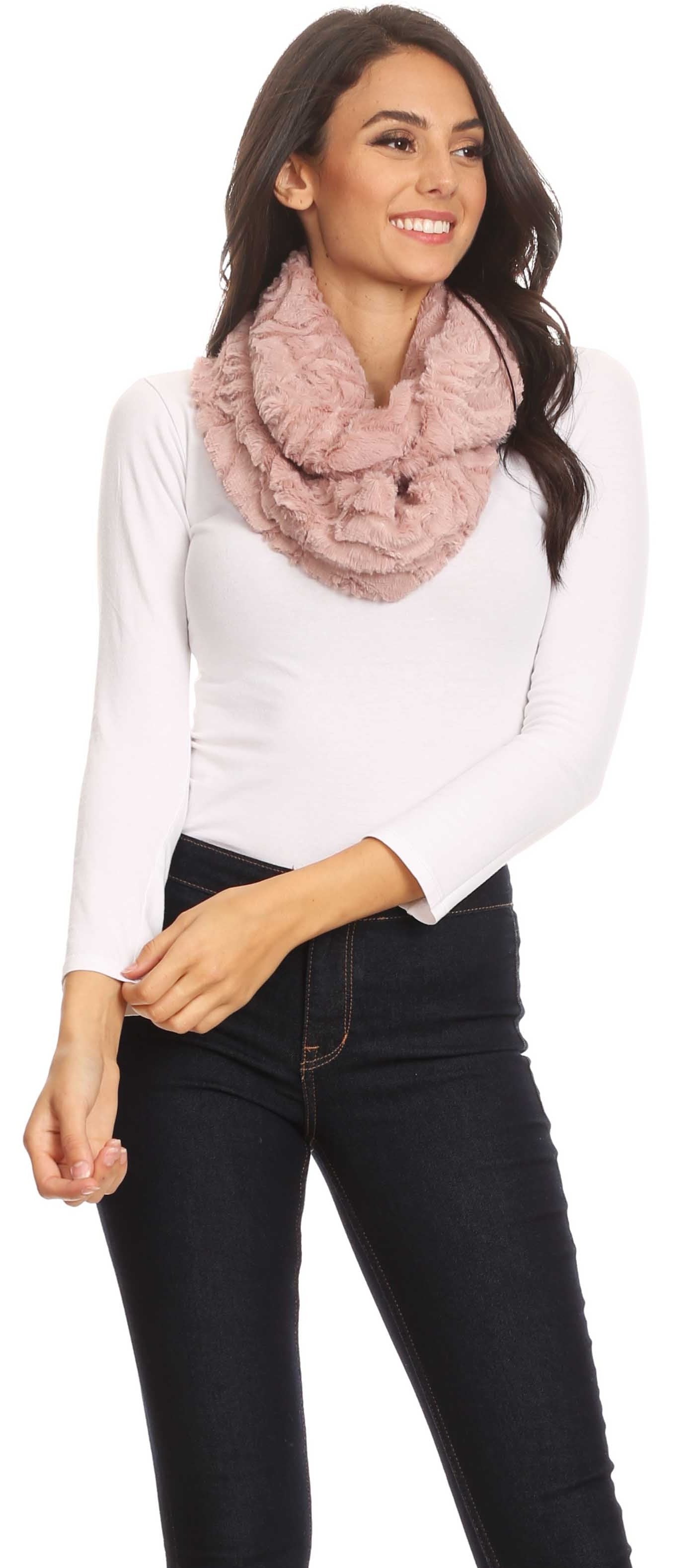 Sakkas Abhy Soft Fall Winter Furry Infinity Wrap Scarf - Concordia Style Boutique