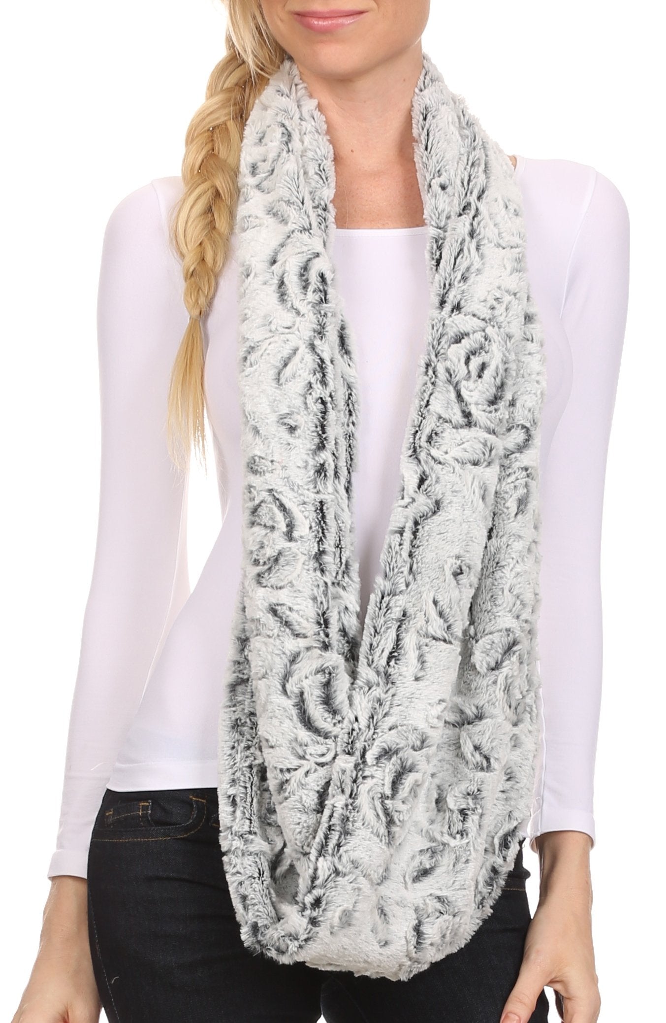 Sakkas Abhy Soft Fall Winter Furry Infinity Wrap Scarf - Concordia Style Boutique