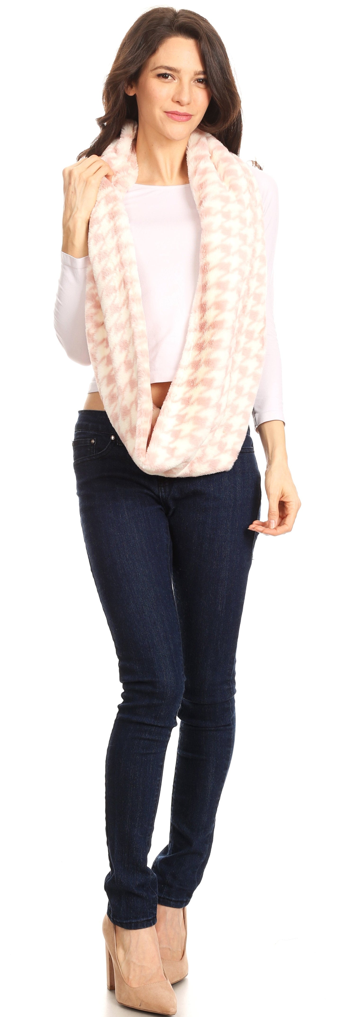 Sakkas Abir Soft Furry Reversible Short Twist Wrap Around Infinity Scarf - Concordia Style Boutique