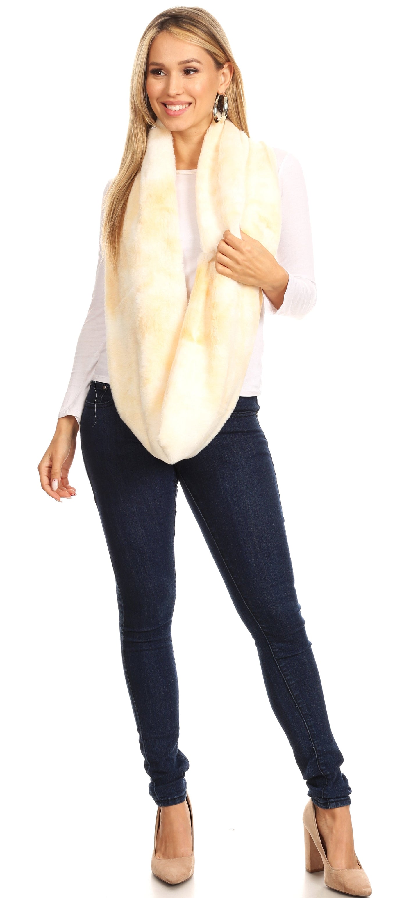 Sakkas Abir Soft Furry Reversible Short Twist Wrap Around Infinity Scarf - Concordia Style Boutique