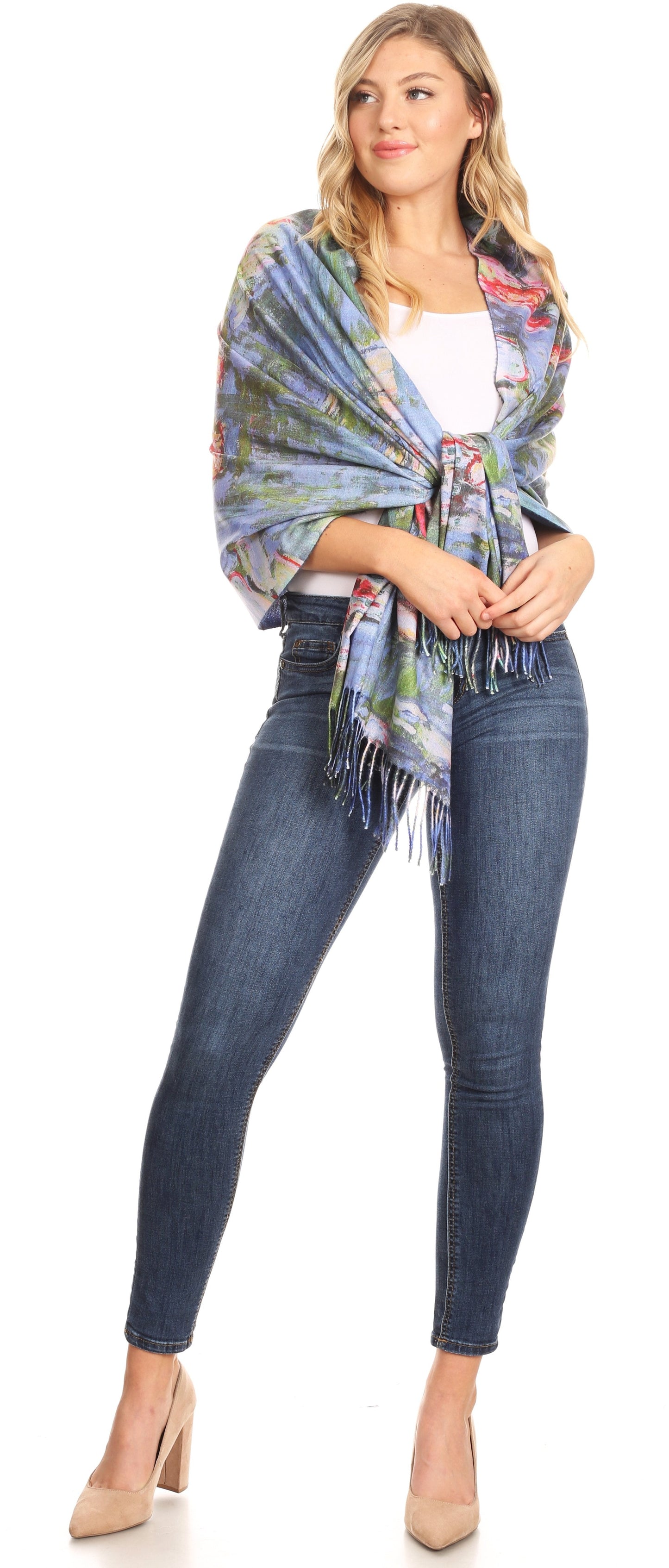 Sakkas Oria Women's Soft Lightweight Colorful Printed Shawl Scarf Wrap Stole - Concordia Style Boutique