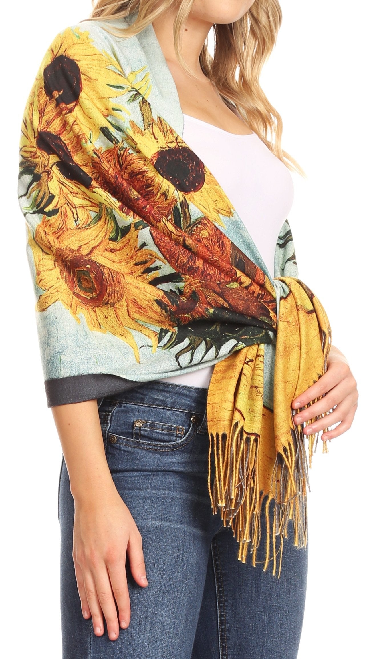 Sakkas Oria Women's Soft Lightweight Colorful Printed Shawl Scarf Wrap Stole - Concordia Style Boutique