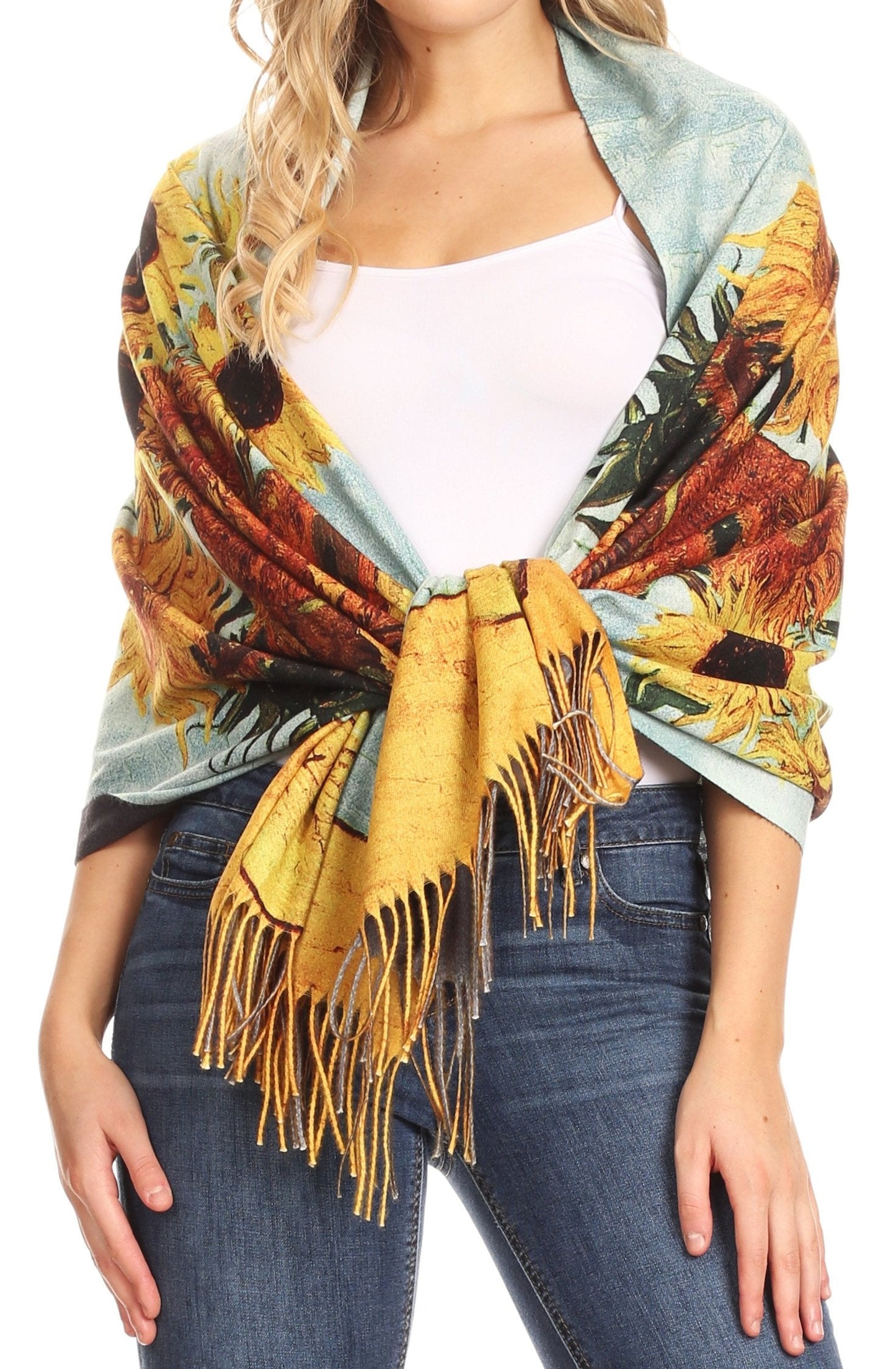 Sakkas Oria Women's Soft Lightweight Colorful Printed Shawl Scarf Wrap Stole - Concordia Style Boutique