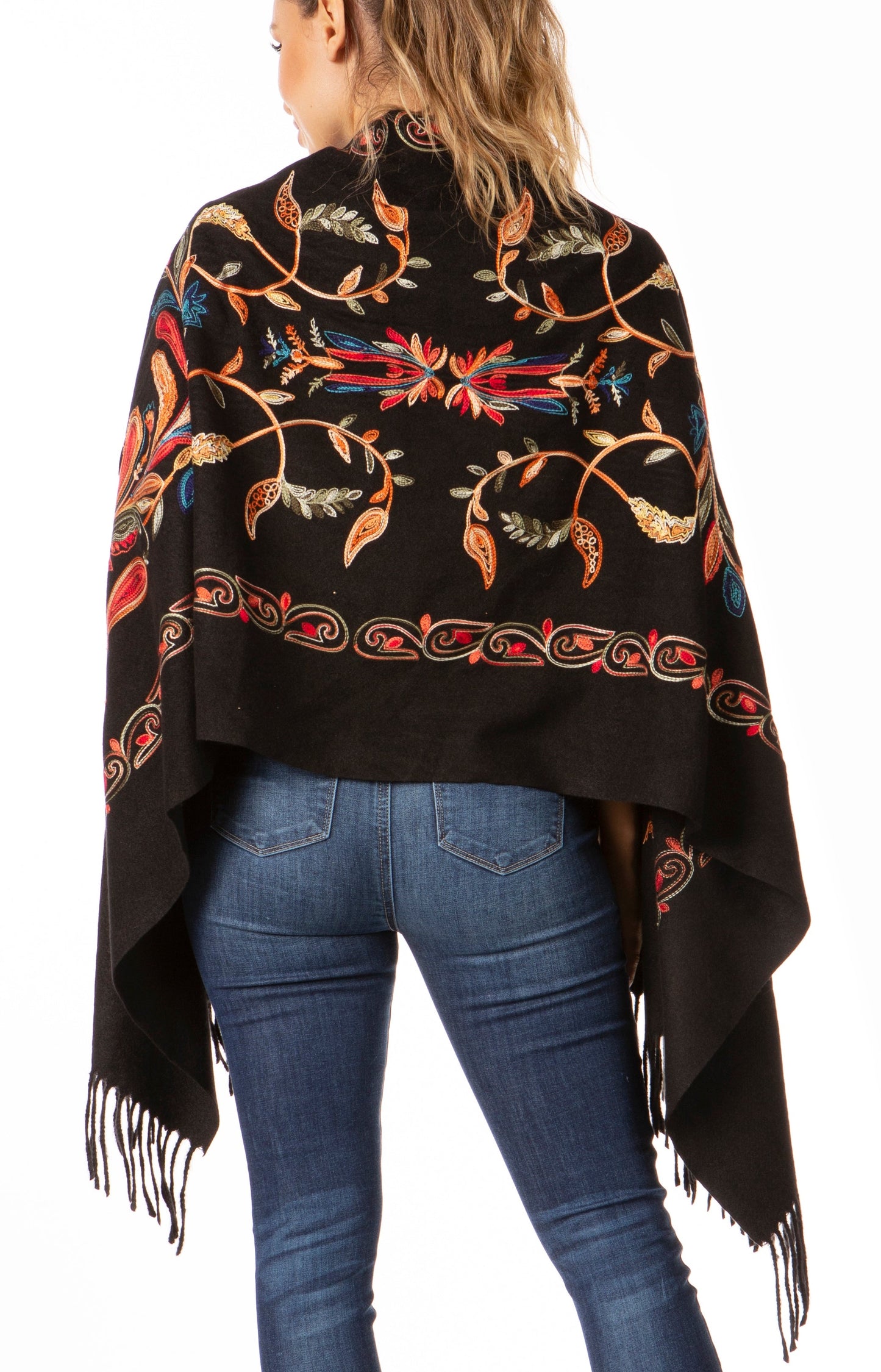 Sakkas Ginata Women's Large Casual Super Soft Embroidery Scarf Shawl Wrap Stole - Concordia Style Boutique