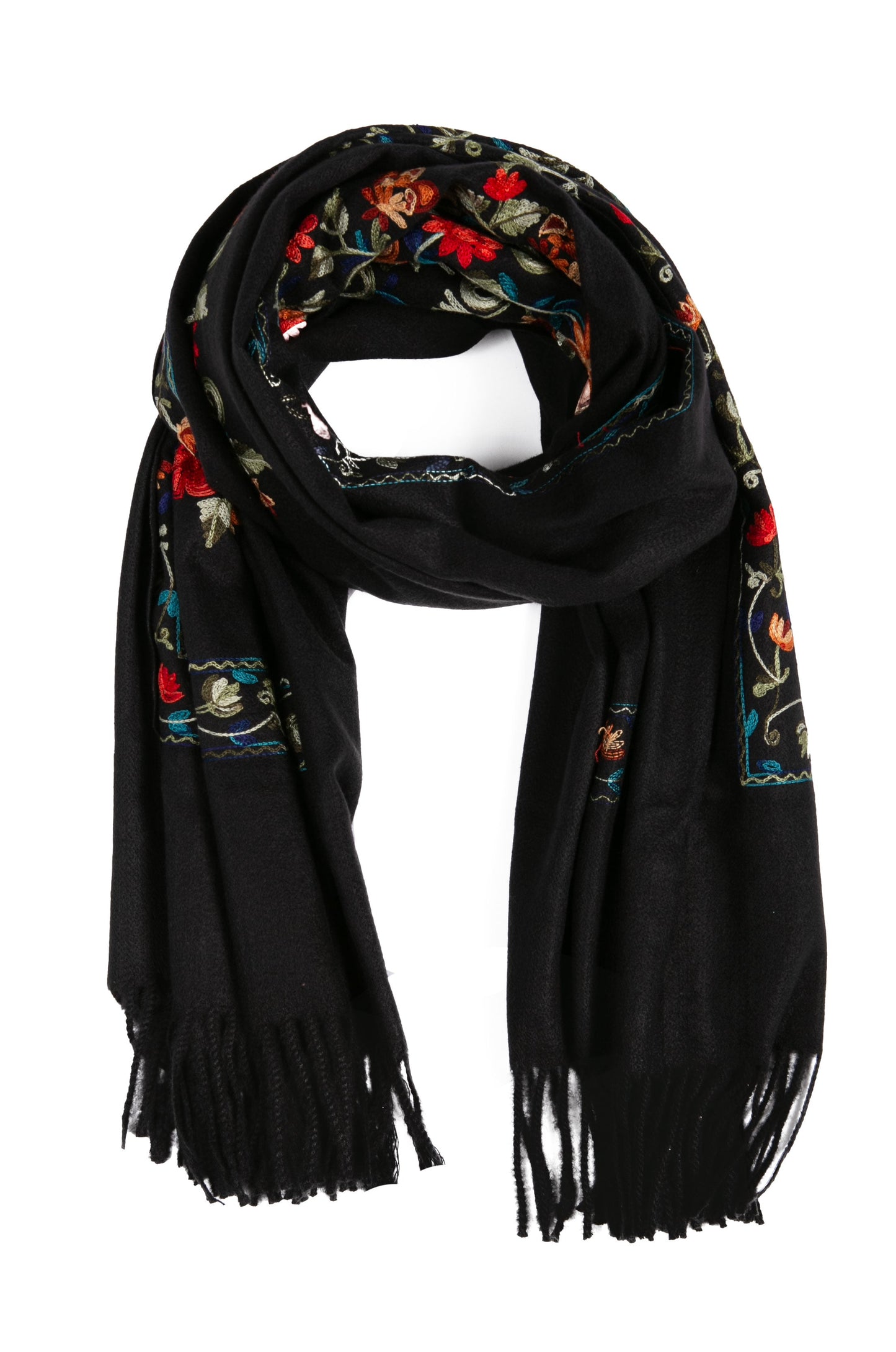 Sakkas Ginata Women's Large Casual Super Soft Embroidery Scarf Shawl Wrap Stole - Concordia Style Boutique