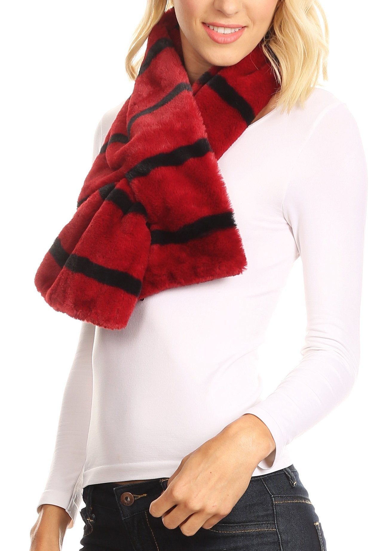 Sakkas Colette Faux Mink Warm Winter Soft Luxurious KeyHole Scarf - Concordia Style Boutique