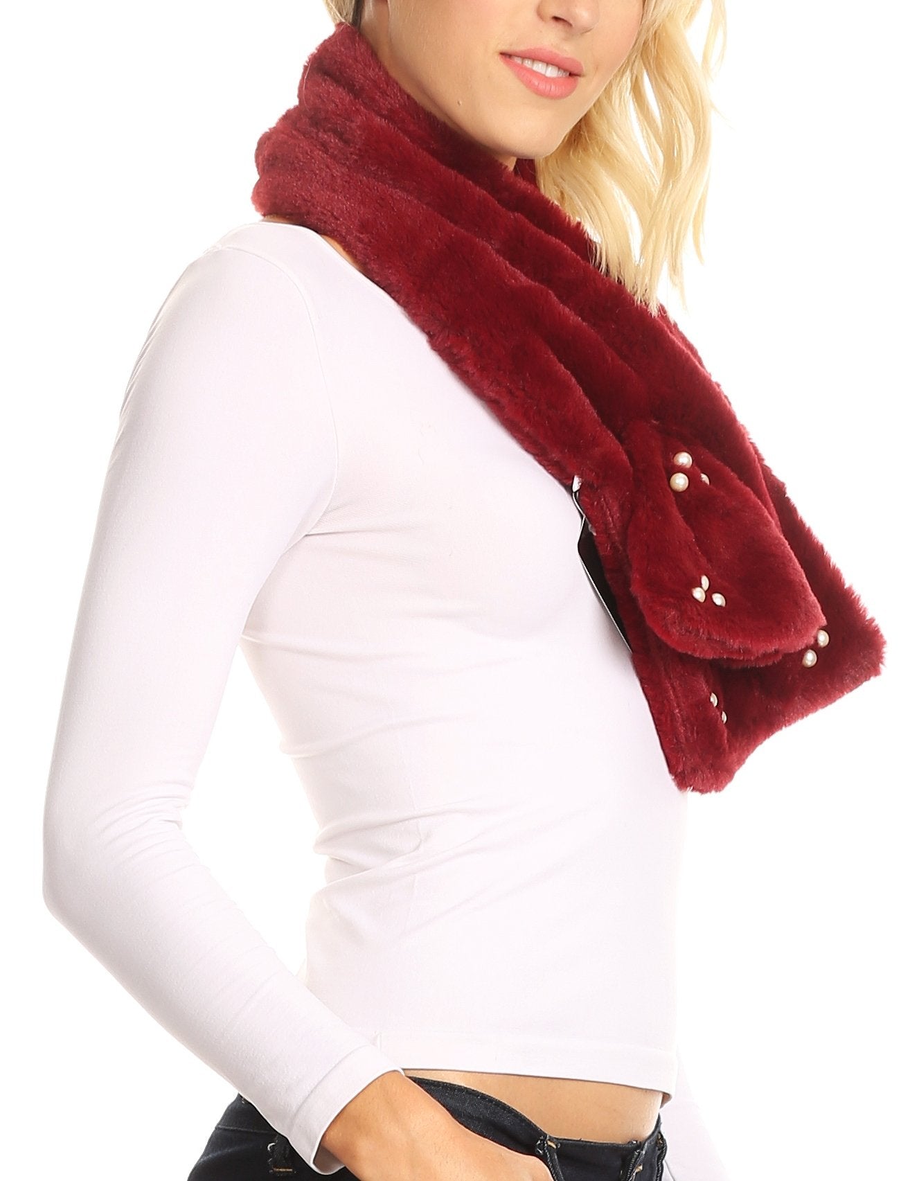 Sakkas Colette Faux Mink Warm Winter Soft Luxurious KeyHole Scarf - Concordia Style Boutique