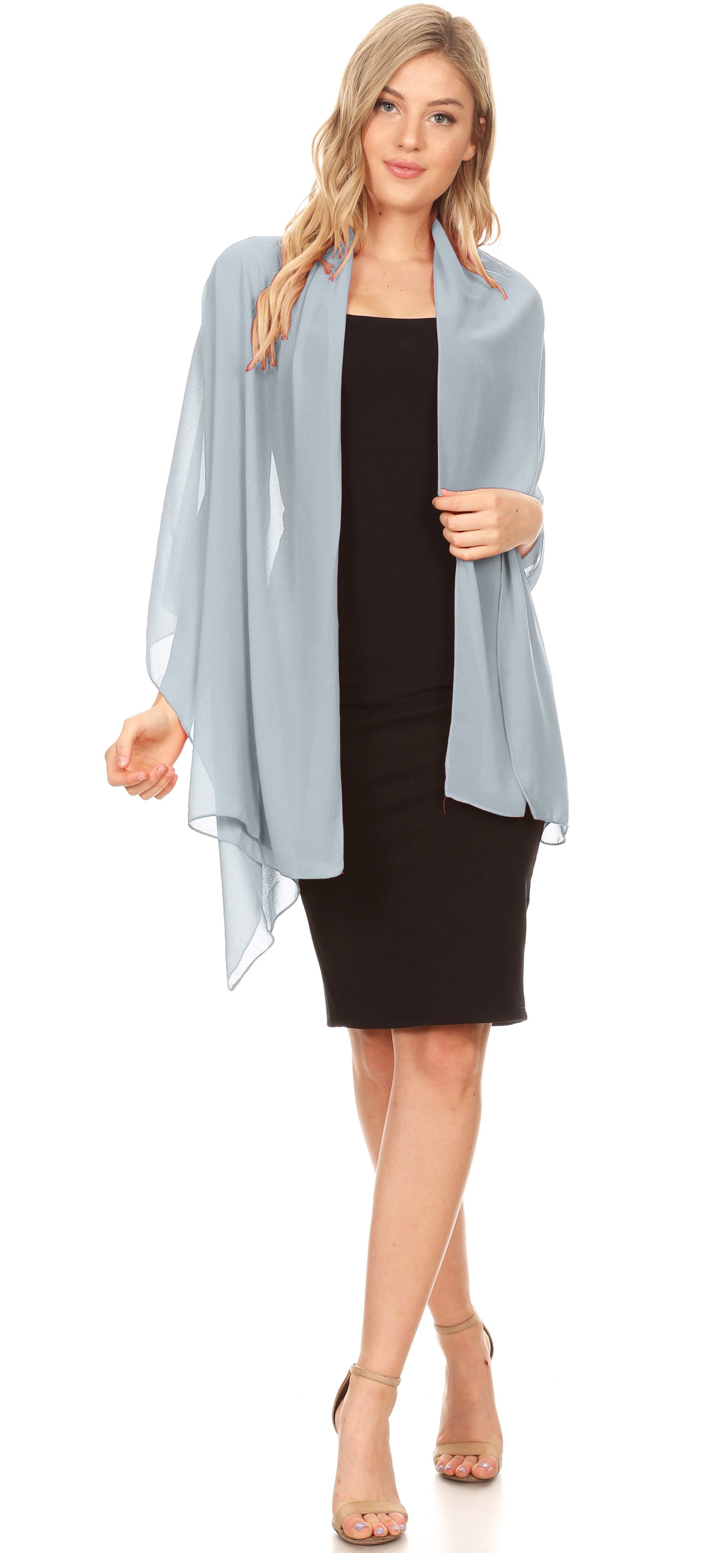 Sakkas Jona Women Soft Sheer Chiffon Bridal Wedding Evening Scarf Shawl Wrap Stole - Concordia Style Boutique