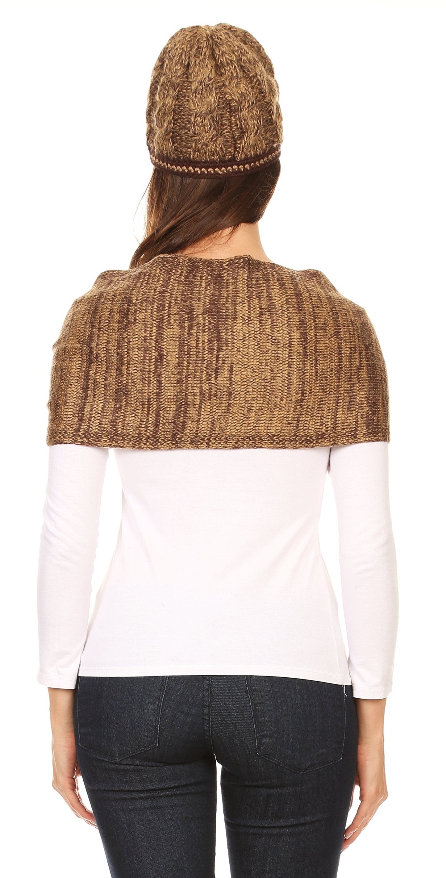 Sakkas Theo Unisex Warm Winter Heather and stripes Knit Hat & Scarf Set - Concordia Style Boutique