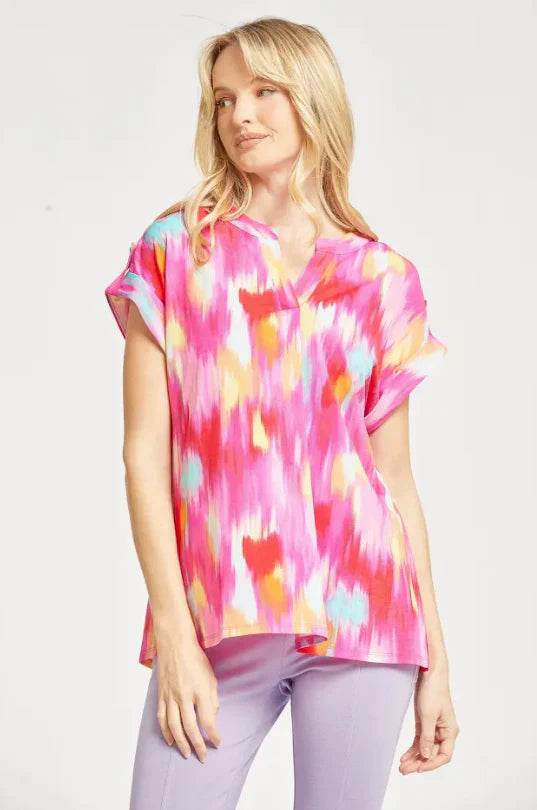 Lizzy Short Sleeve Top in Hot Pink (M) - Concordia Style Boutique
