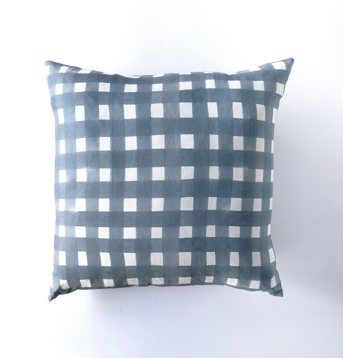 Blue Cross-Hatch Pillow