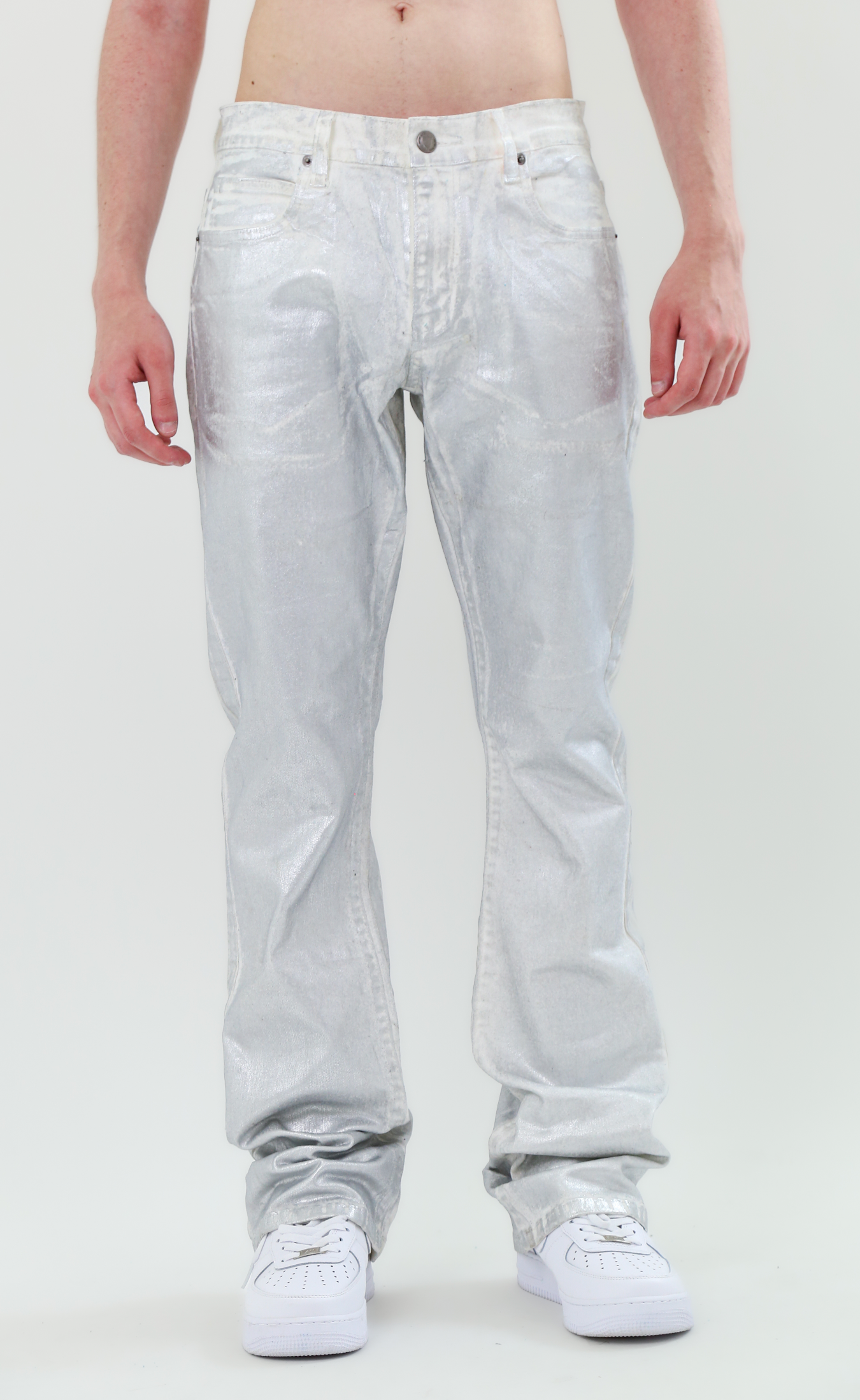 ASJ08 FOIL WASH STACKED JEANS