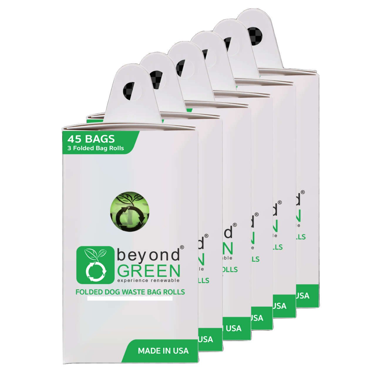 6-Pack of Compact Dog Poop Bags – Eco-Friendly, Leak-Proof (45 Bags per Pack)