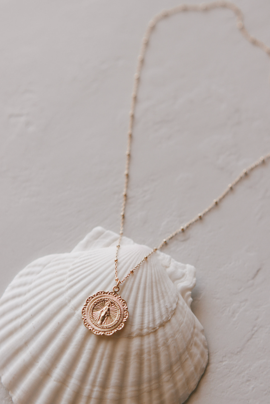 Filigree Miraculous Medal Necklace - Ball & Chain