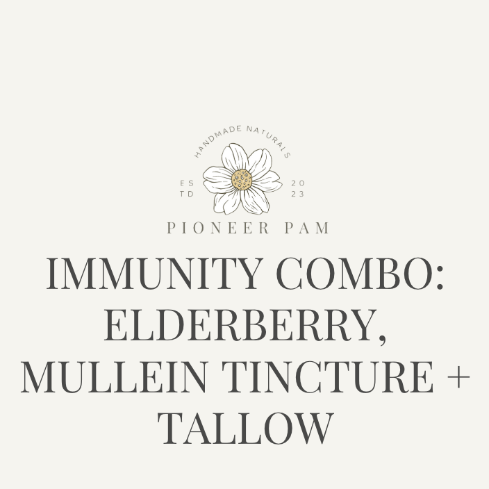Immunity Combo: Immune System & Respiratory Support- Mullein Tincture + Elderberry Kit + Mullein Tallow