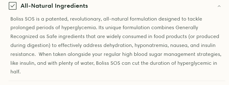 Boliss SOS - First and Only Augmentation Supplement for High Blood Sugar in Insulin-Dependent Diabetics - Concordia Style Boutique