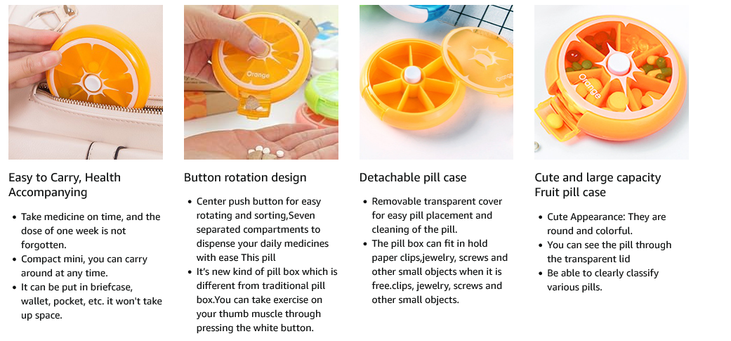 Pill Case / Pill Box - Weekly - 3 Times Daily - 7 Compartments - Large Medicine Pill Organizer (1 Piece))