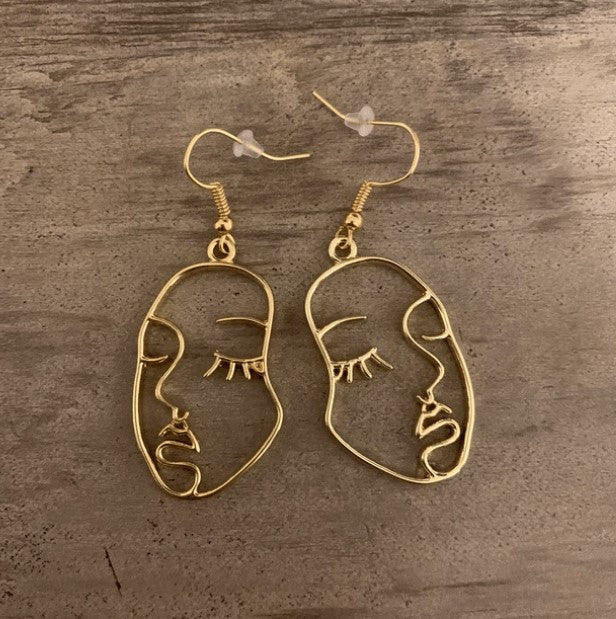 ABSTRACT FACE EARRINGS (PAIR) - Concordia Style Boutique