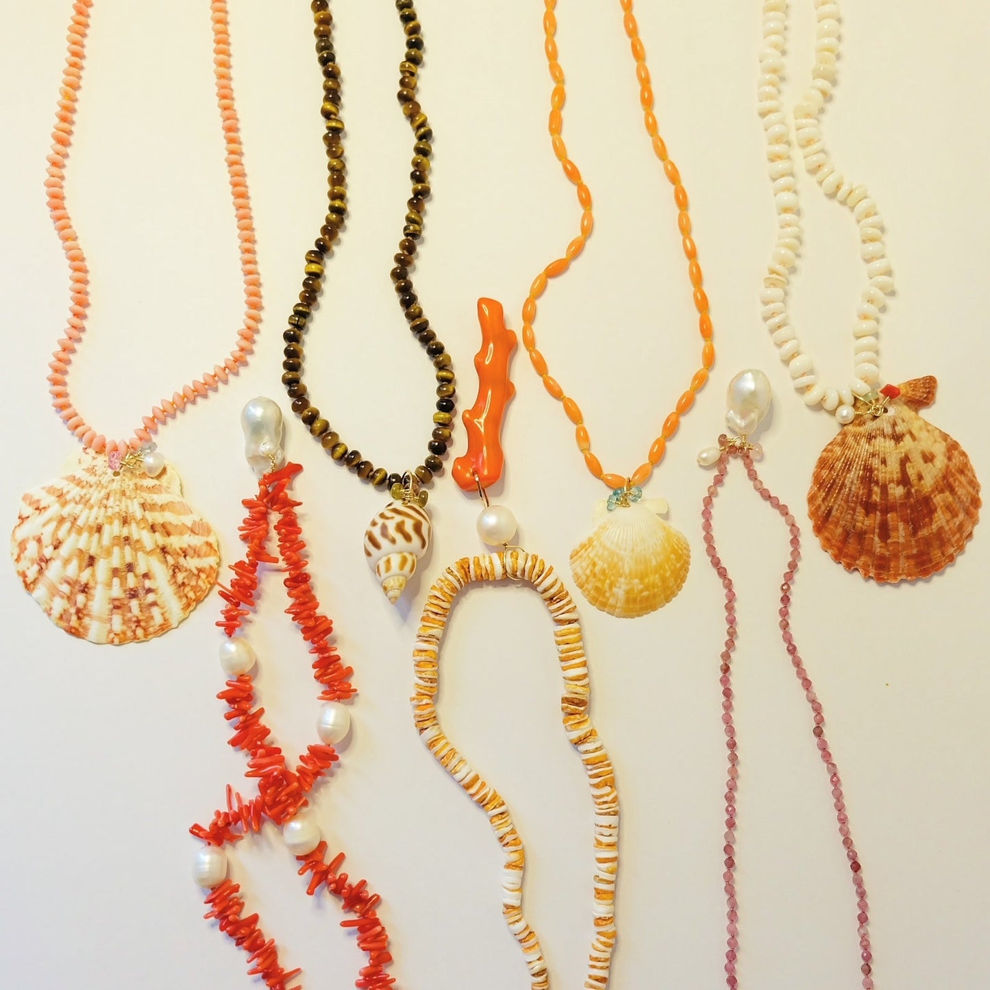 Tiger's Eye Seashell Charm Pendant