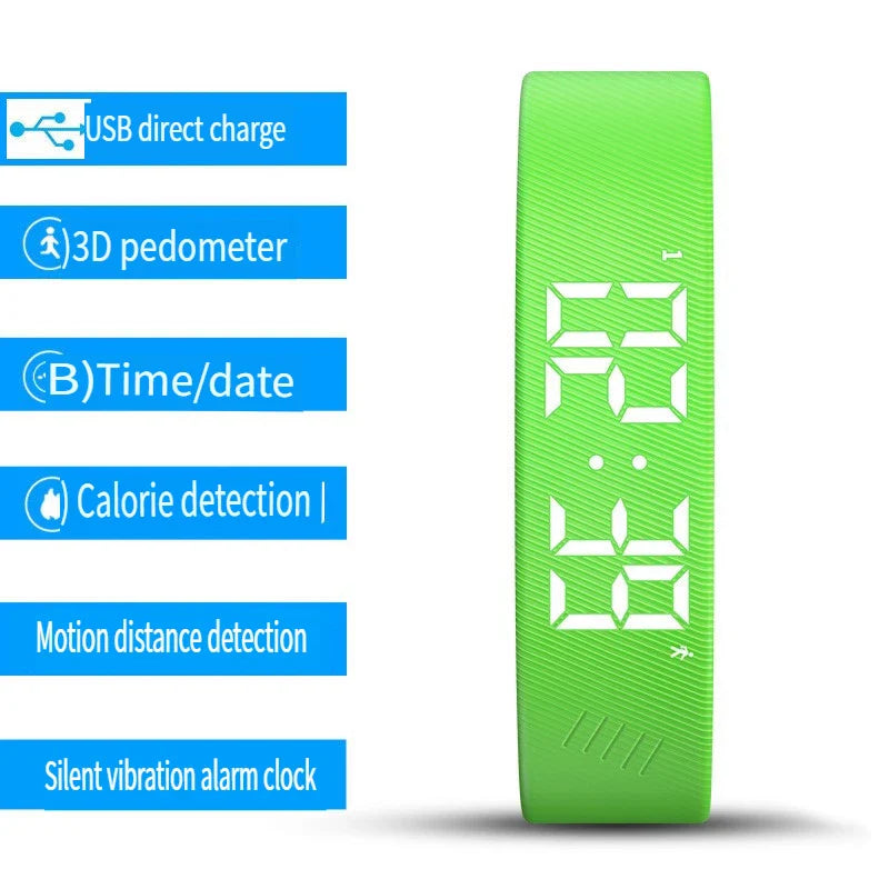 LED Digital Smart Bracelet Vibrating Alarm Clock Waterproof Clock