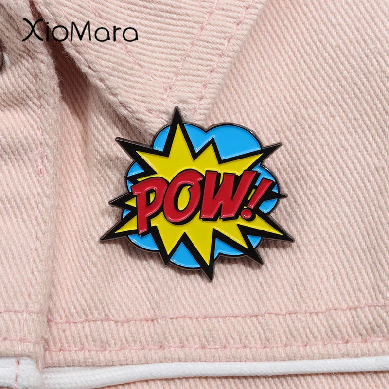 Blast Pow Boom Enamel Pin Anime Metal Brooch Lapel Backpack Badge Gift