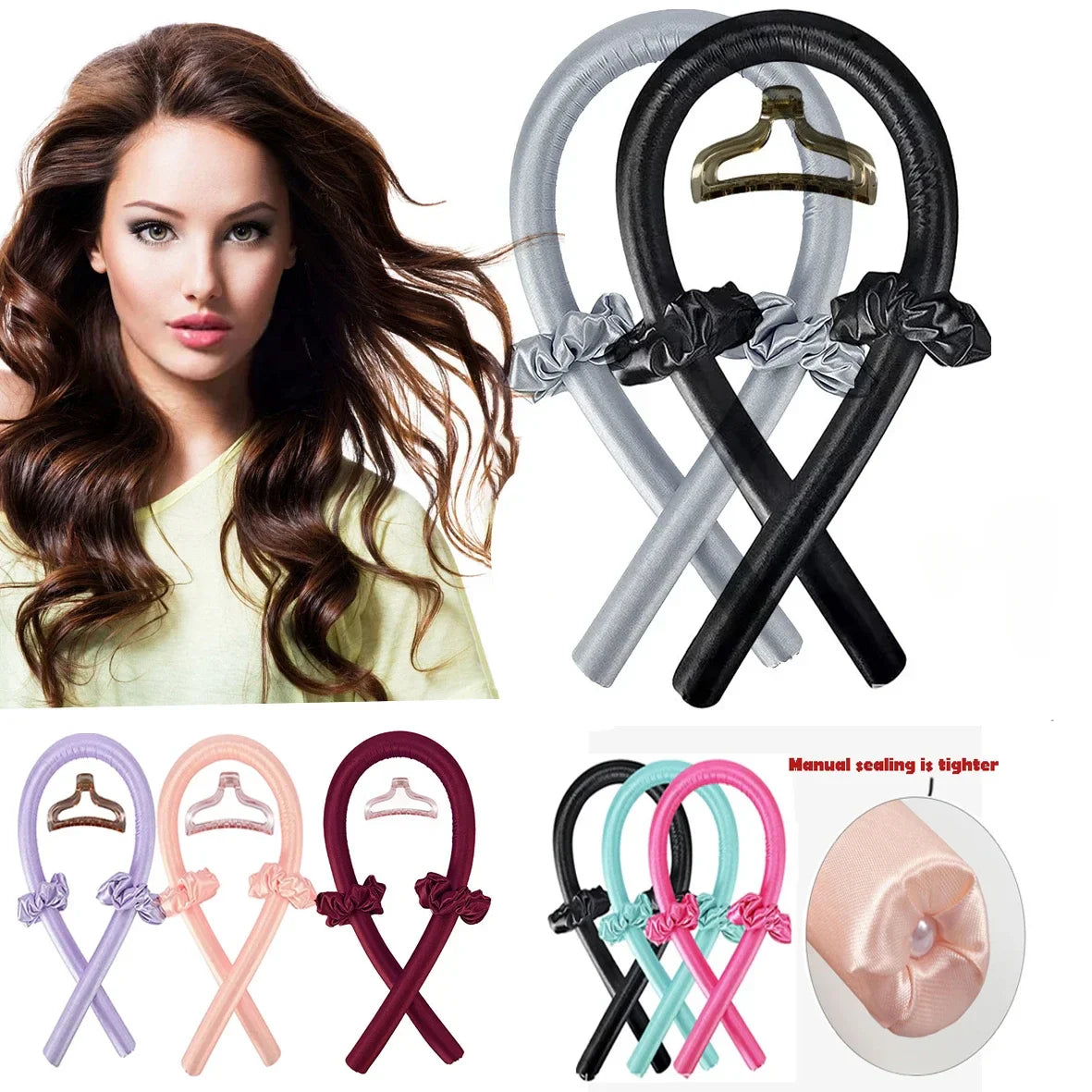 Heatless Curling Rod - Headband No Heat Silk Curls Ribbon Hair Rollers Sleeping Soft Headband Lazy Hair Curlers Hair Styling Tools - Concordia Style Boutique