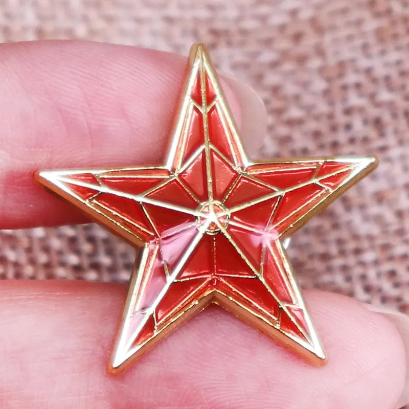 Kreml Red Star Enamel Brooch Pin