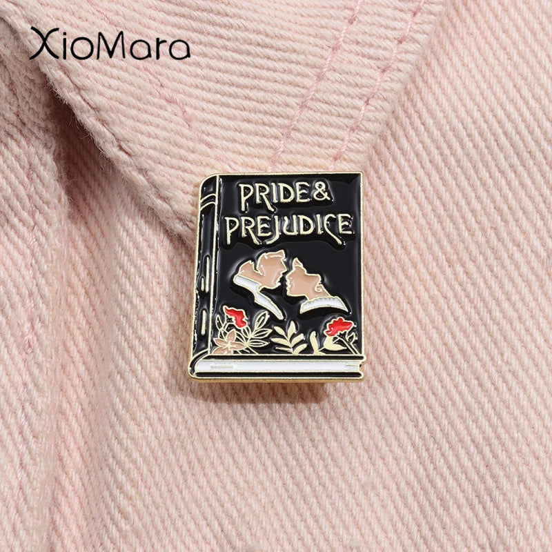 Pride and Prejudice Enamel Pin Book Brooch Lapel Badge Jewelry Gift